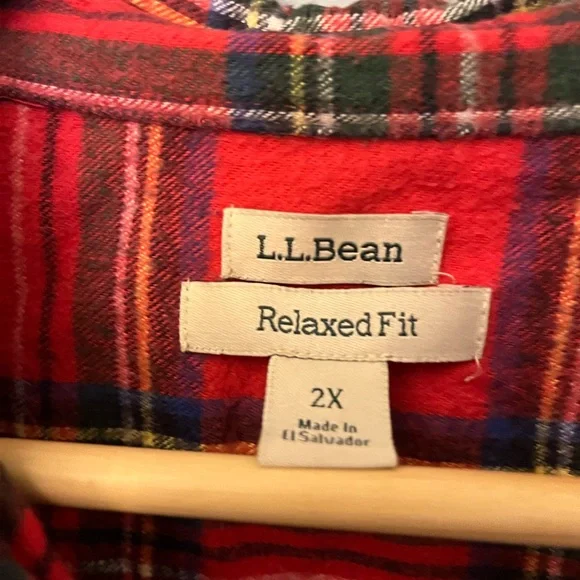 L.L. Bean Plaid Flannel Shirt - Picture 2 of 3